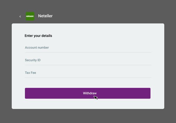 3 step Neteller verify your details enter your amount 