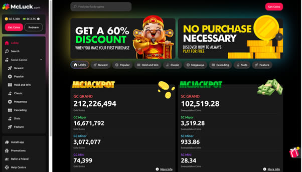 McLuck Promo Code for 57,500 GCs + 30 SCs 2024