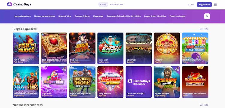 Reseña de Casino Days ⭐ Bono $500,000 CLP + 100 Giros