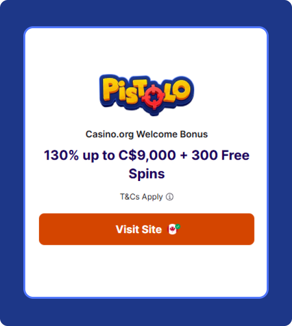 Screenshot der Pistolo Casino Website
