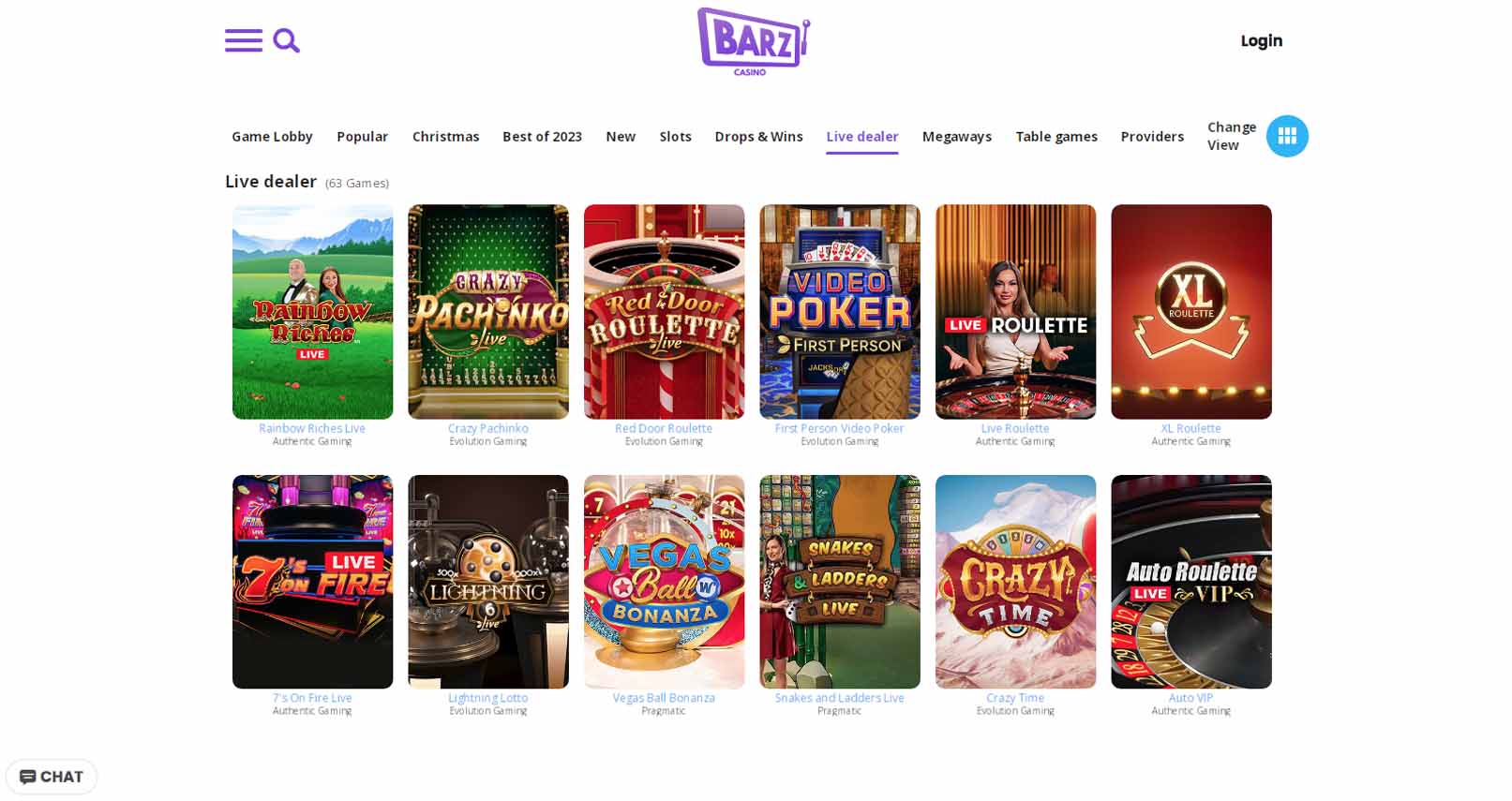 Barz Casino Live Dealer