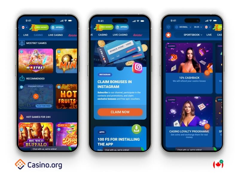 Mostbet kaszinó játékfelület