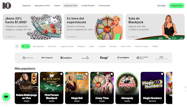 Reseña de 10bet Casino México 🎖️ Bono Hasta $3,000