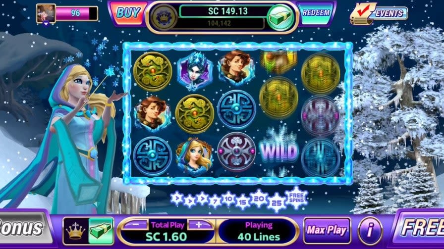 LuckyLand Slots Snow Queen Gameplay