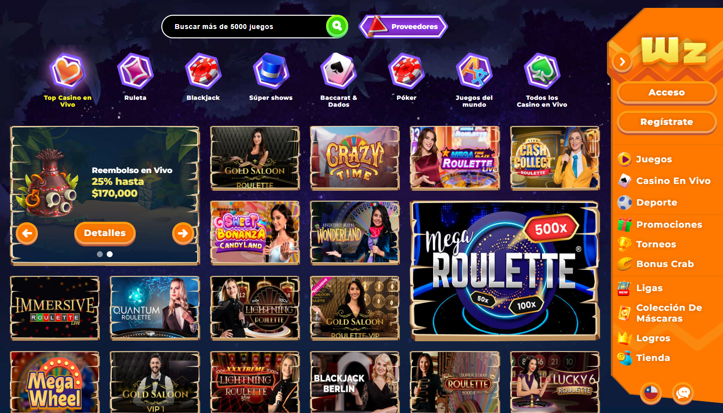 Wazamba Élő Kaszinó