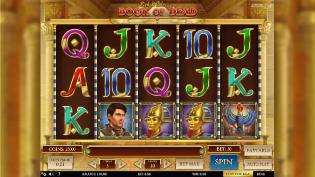 Screenshot of book of dead Casino Gods Thumbnail