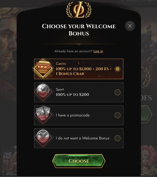 Ekran rejestracji w Legiano