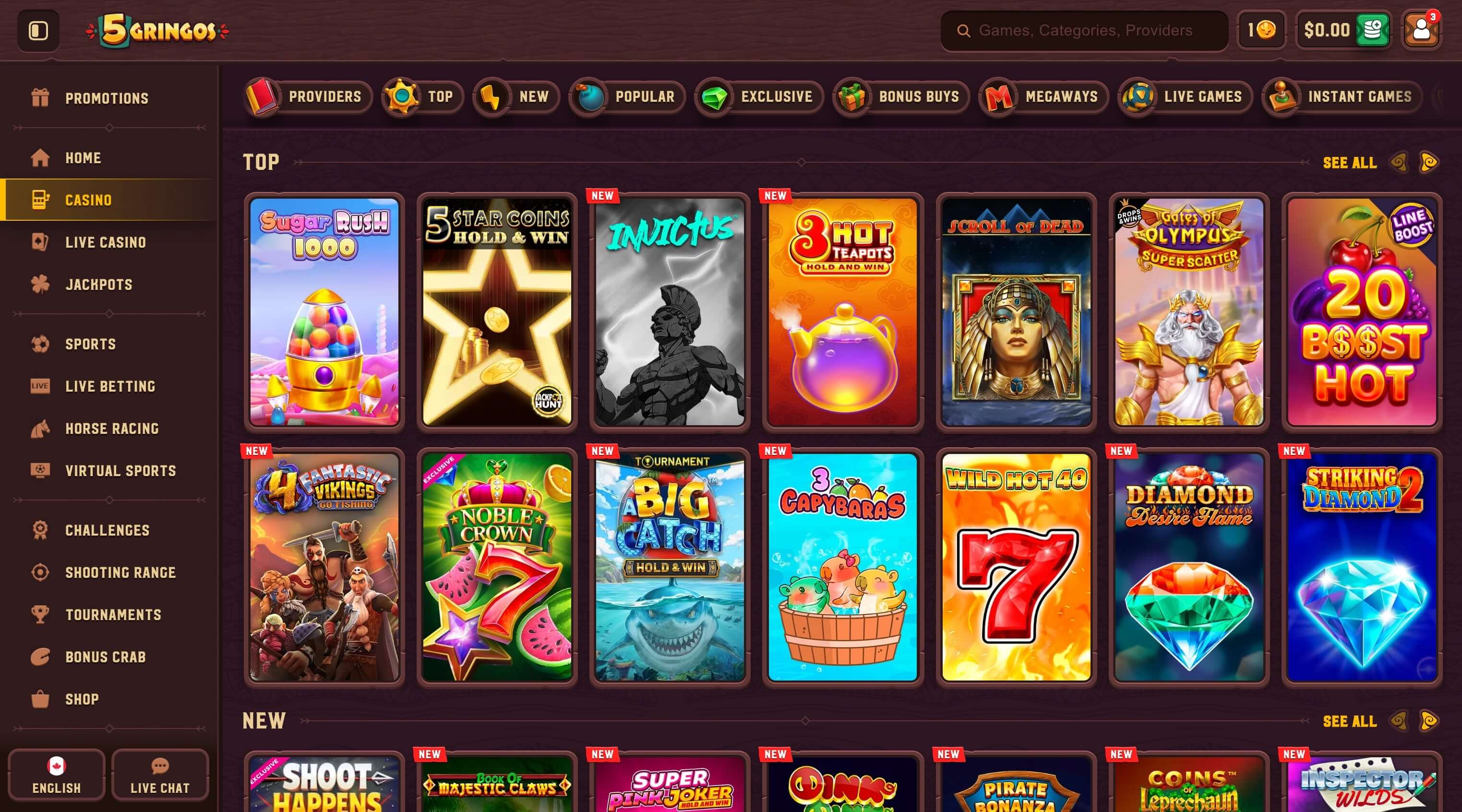 Promotions-Übersicht mit mehreren Bonuspaketen