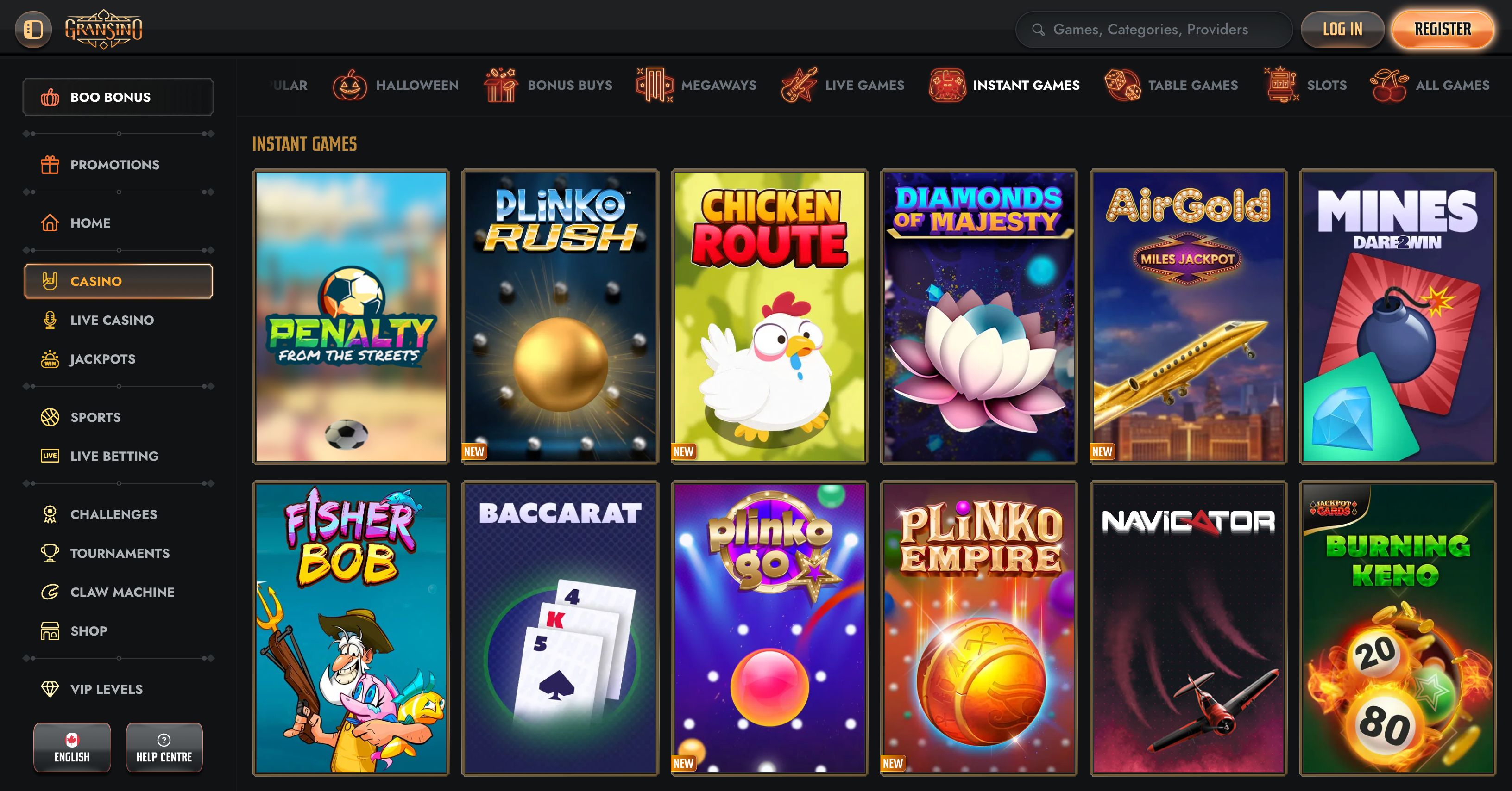 Gransino Casino Registration