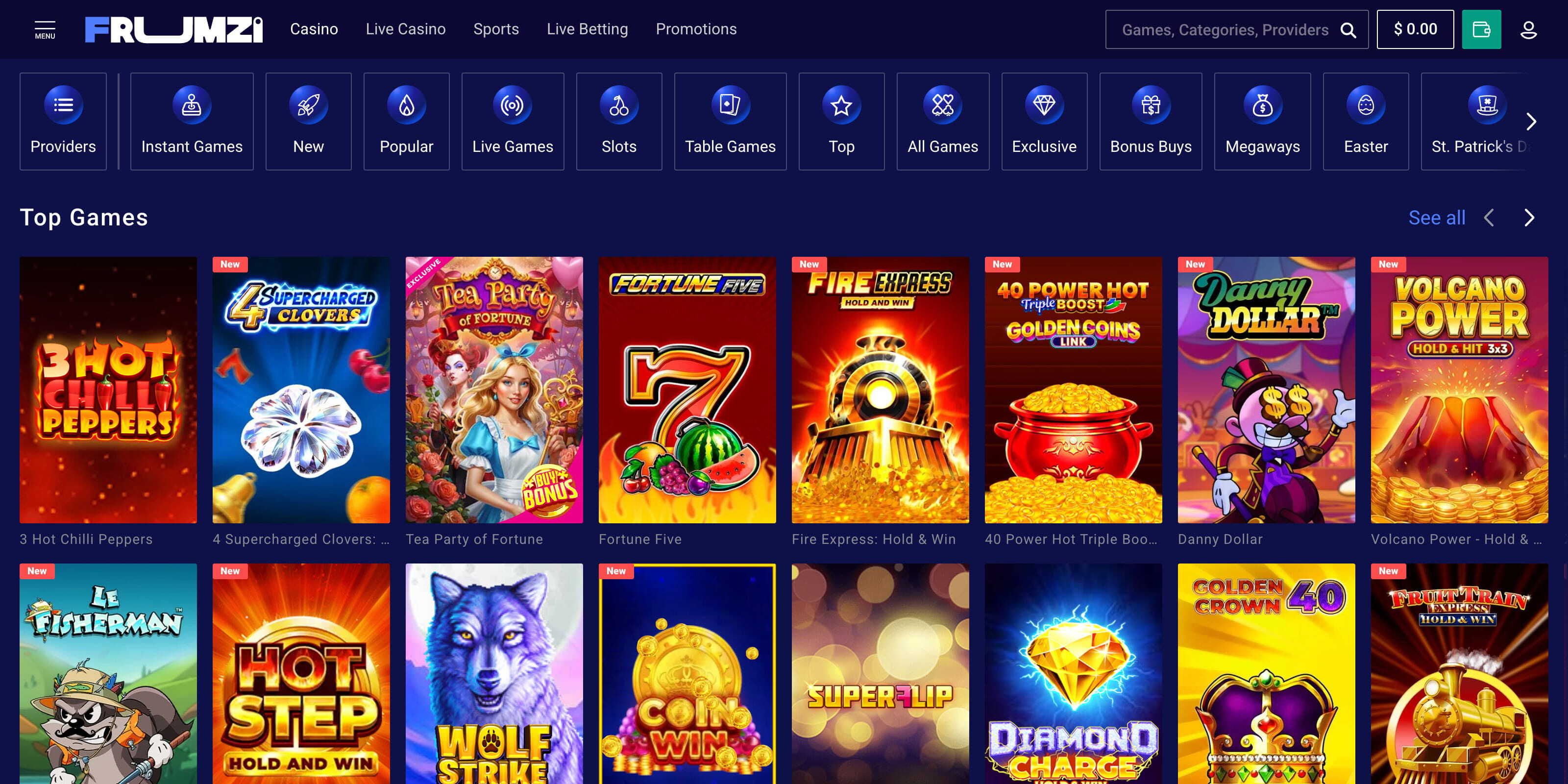 Frumzi casino login