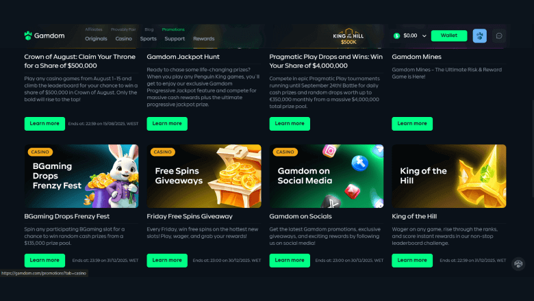 Gamdom free spins