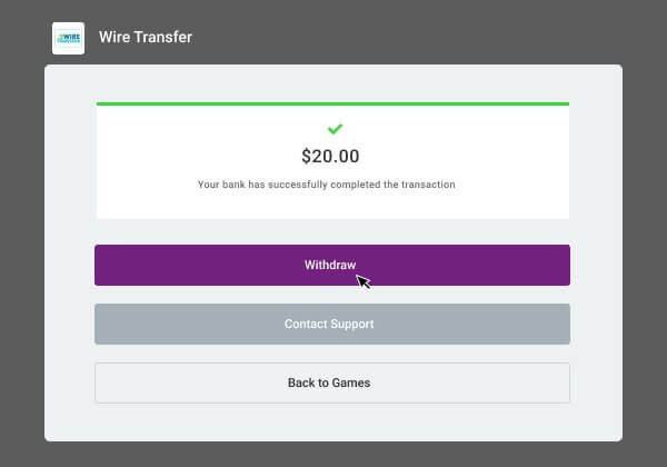 Withdrawal Bank Transfer Step 4