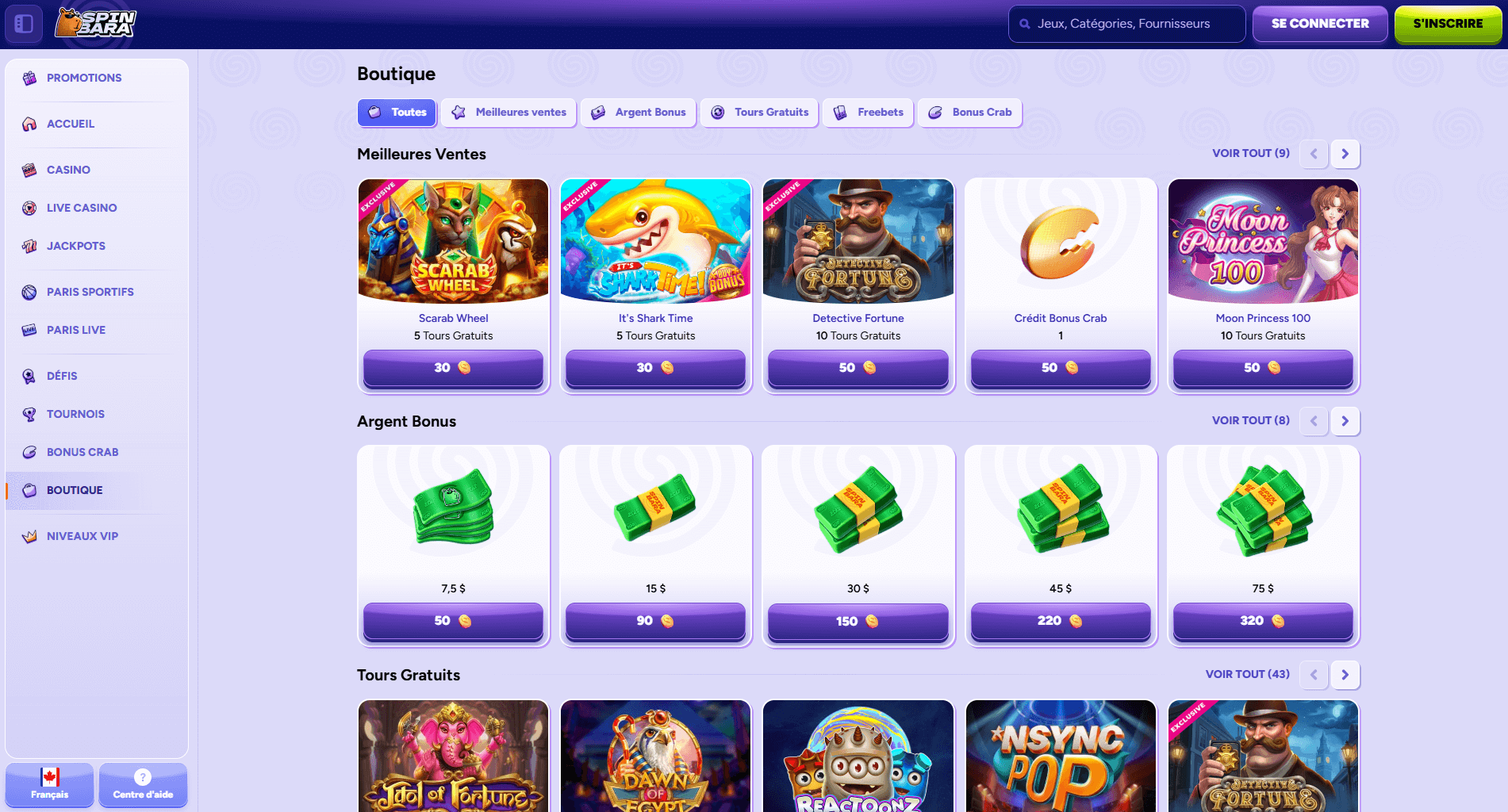 Revue de Spinbara Casino 2026 | Bonus de 5 000 $ + 350 TG