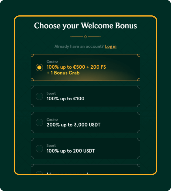 Schermata del login di Casinia