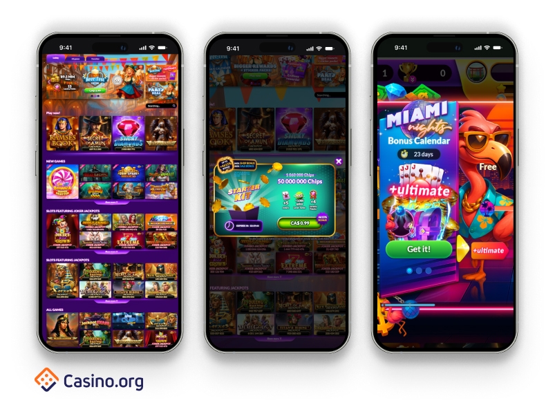 Interface du casino Myjackpot en ligne
