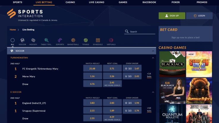 Sports Interaction Live Betting