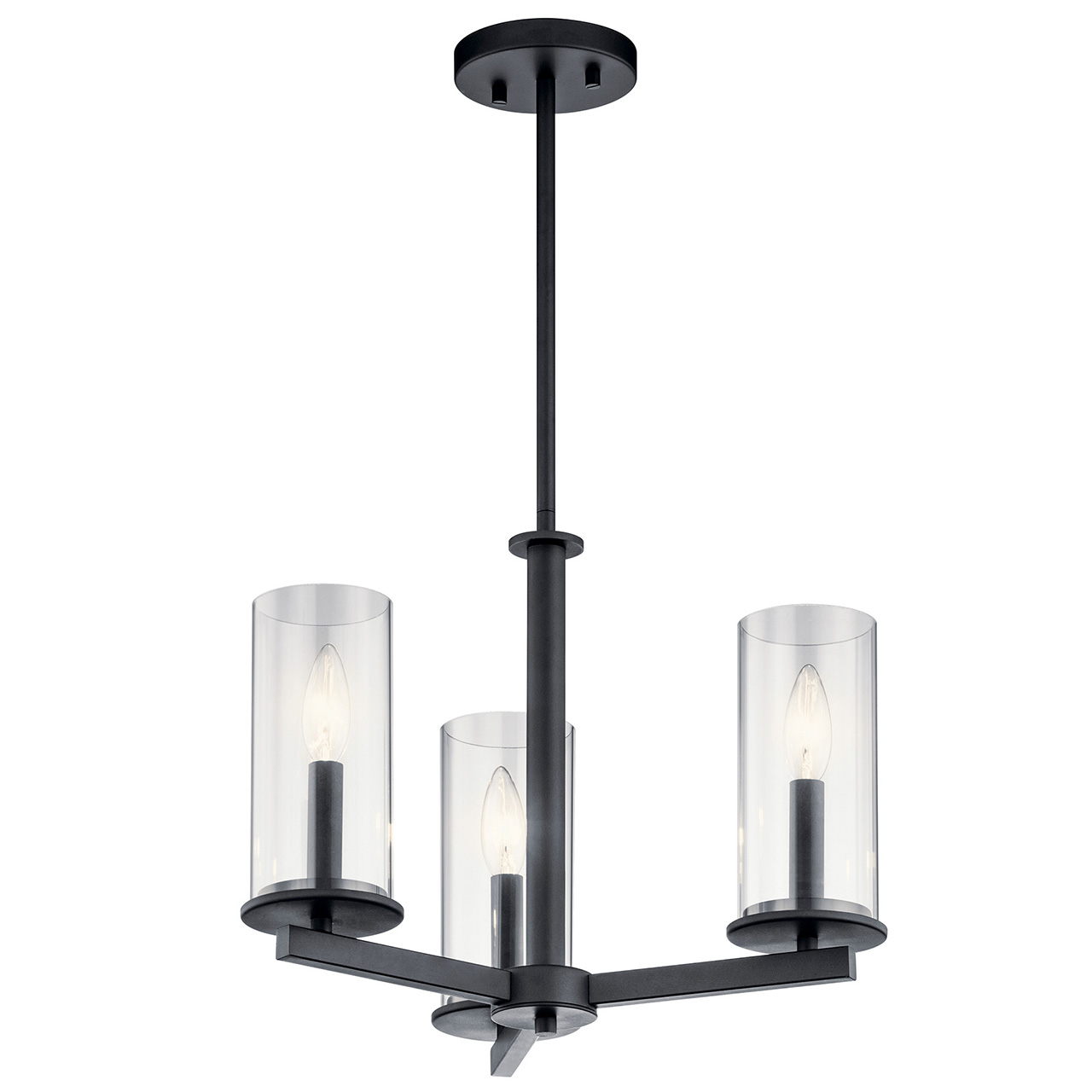Crosby 3 Light Chandelier Black | Kichler Lighting