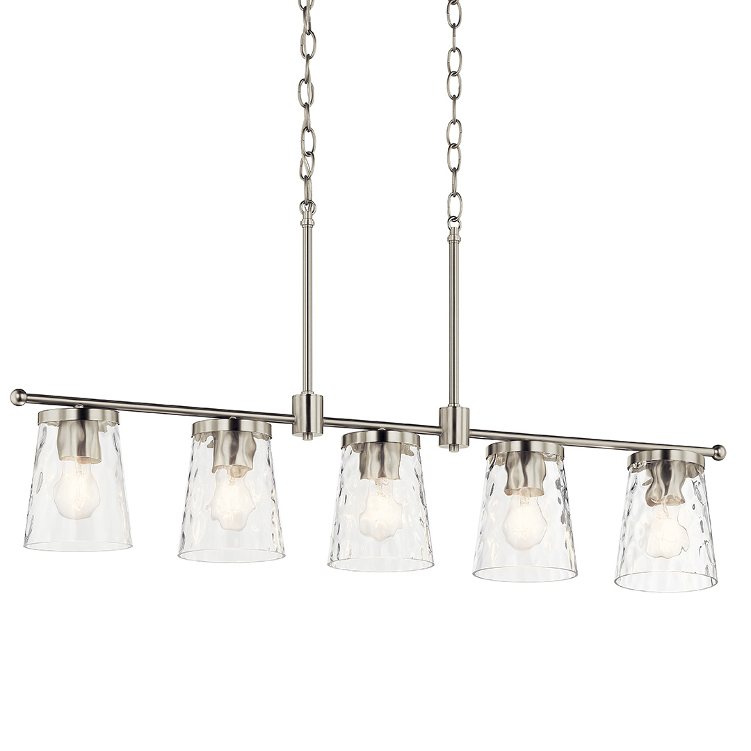 ◆CARLYN◆ Mash Mute 2colors Coralise 5-Light Linear Chandelier Nickel | Kichler Lighting