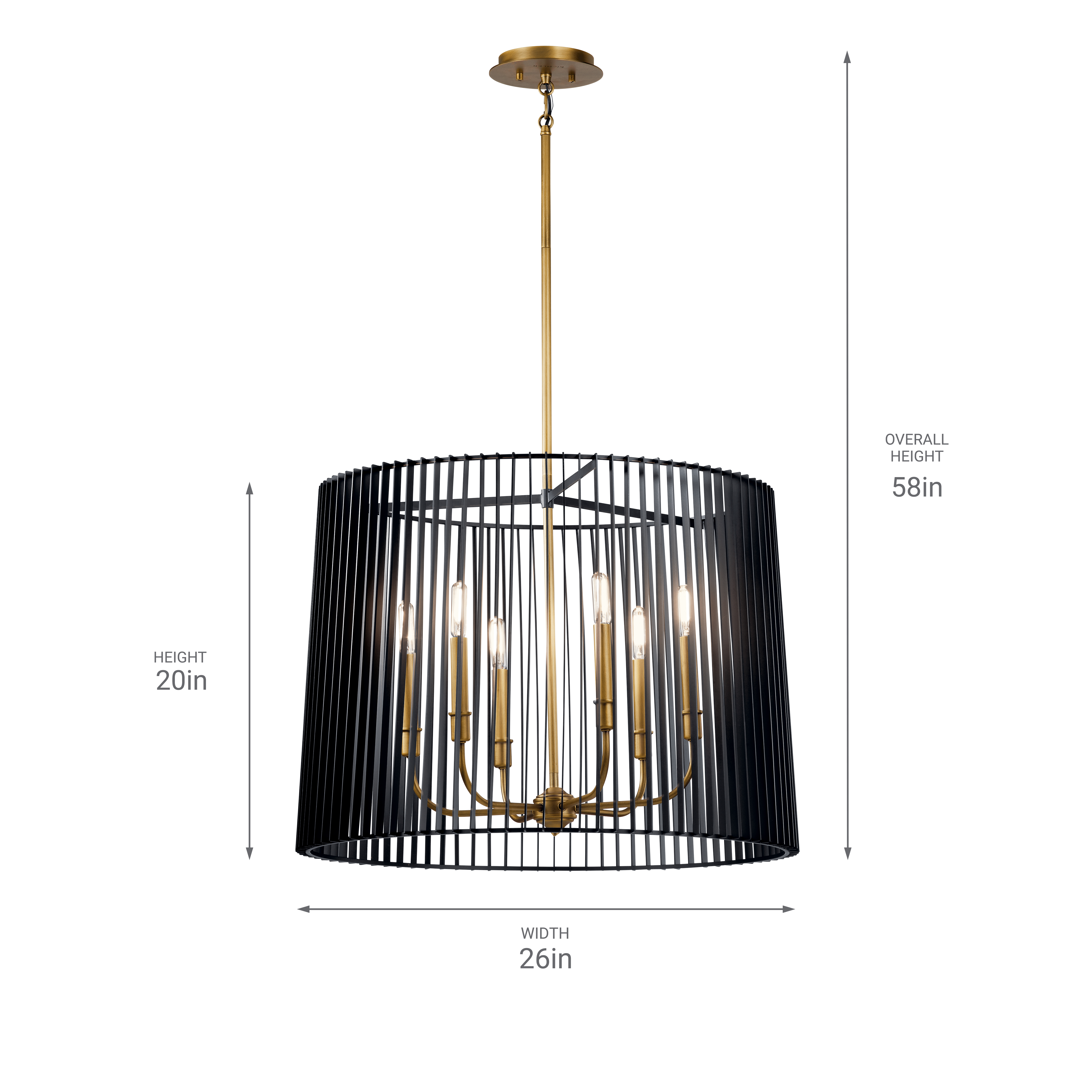 NARAHARA　 Linara 6 Light Chandelier Black | Kichler Lighting