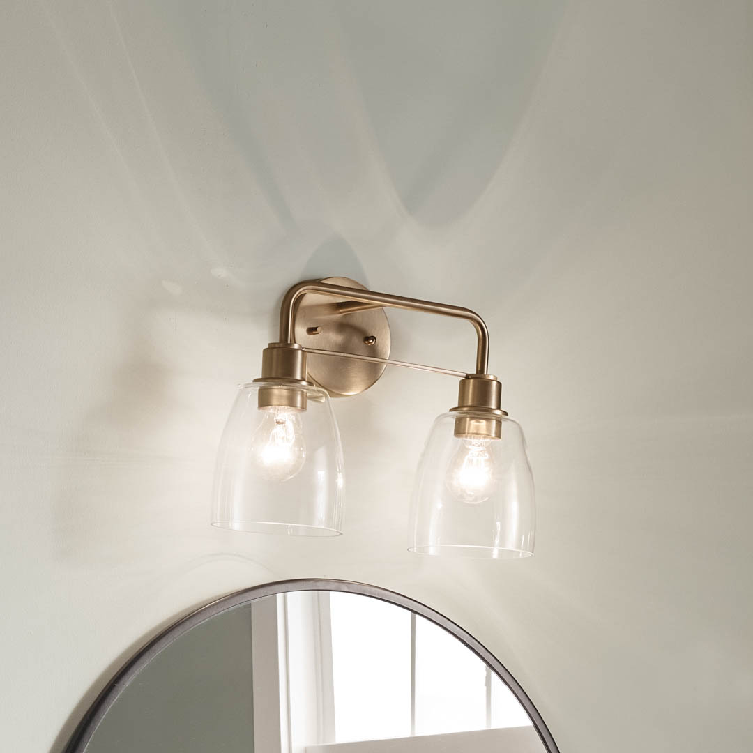 Aviv 24" 2 Light Wall Sconce With Clear Glass, Champagne Bronze Prvw Vr~202299993 - View #8