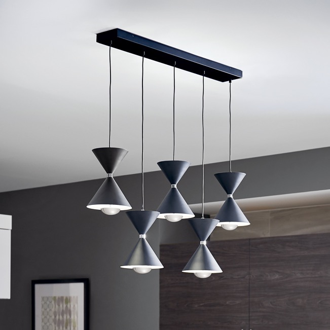 ライトニング　ホロ　5-155r Kordan™ 5 Light Pendant Cluster Black | Kichler Lighting