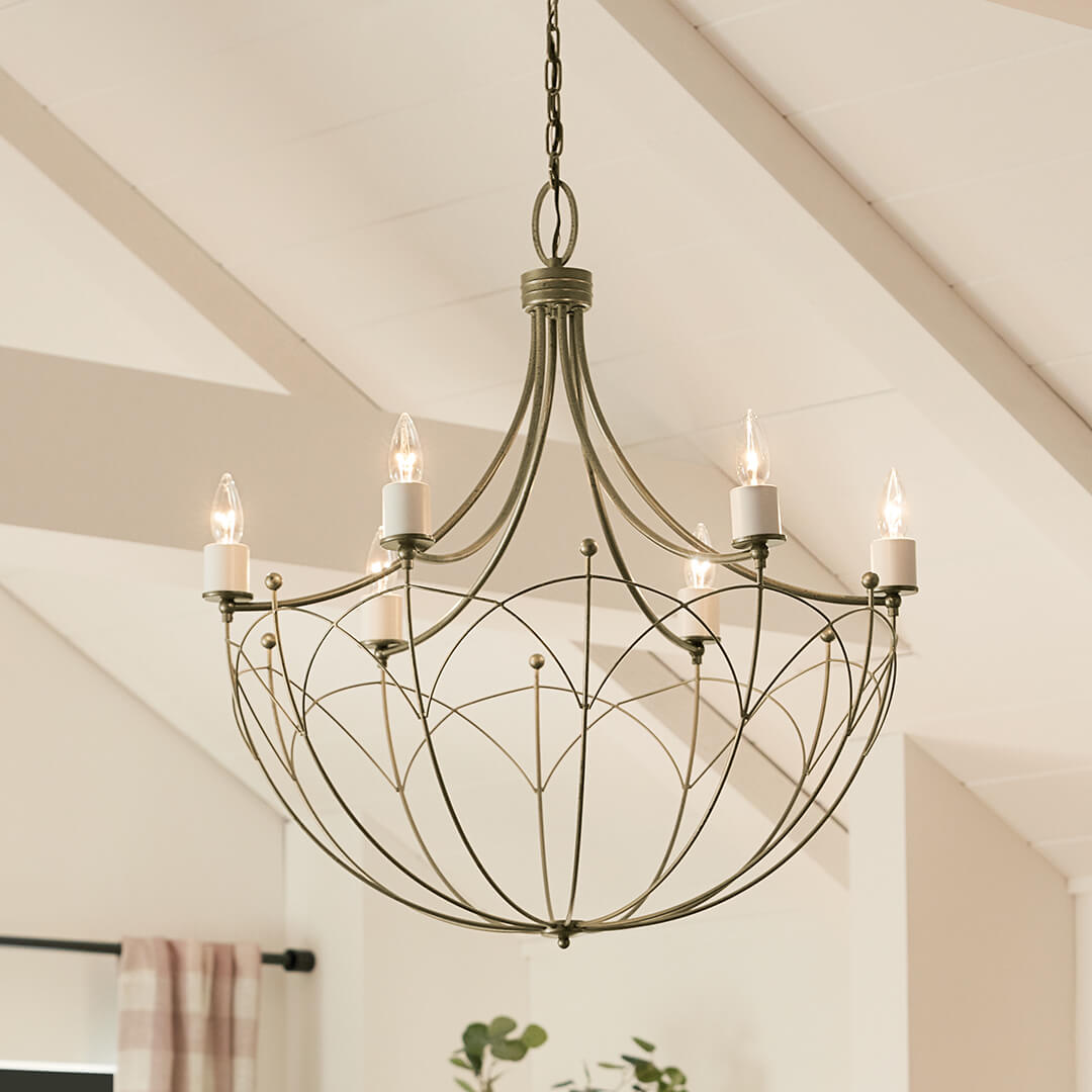 Topiary 6 Light Chandelier White & Bronze | Kichler Lighting