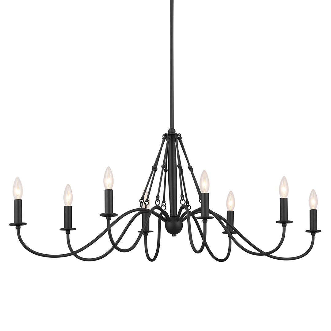 Freesia 8 Light Oval Chandelier Black | Kichler Lighting