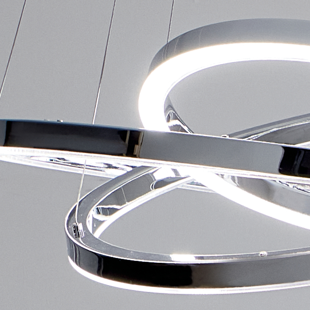 グランドアーカイブ - Labyrinth, Jeweled Opus *3 Opus 3-Ring LED Chandelier in Chrome | Kichler Lighting