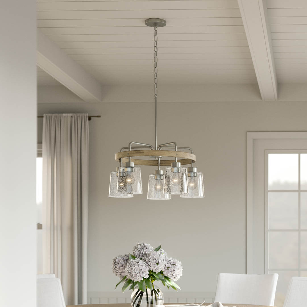人気TOP 5 Lighting Kichler | Nickel Brushed Chandelier Light テープ・マスキングテープ
