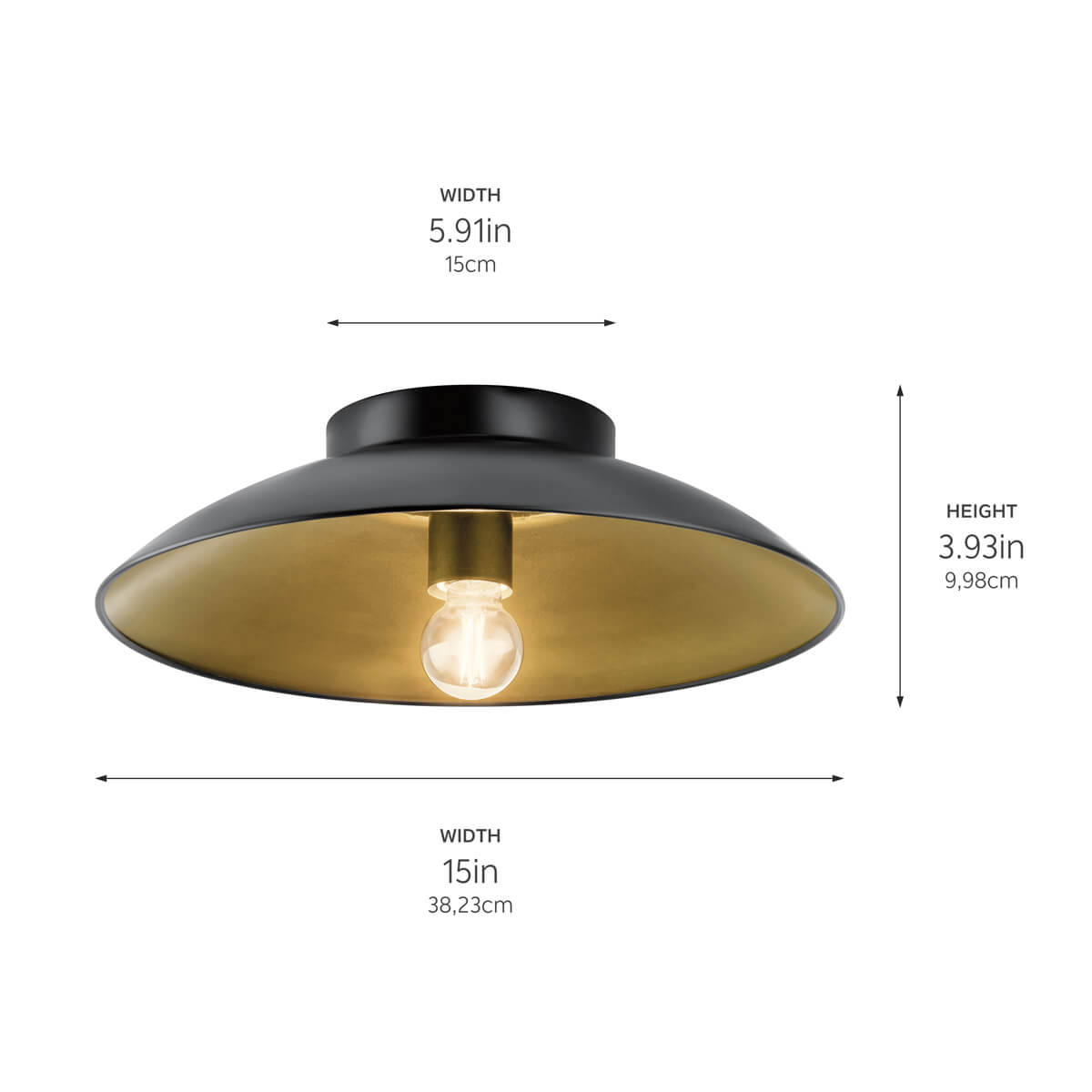 Kira 1 Light Flush Mount Black | Kichler Lighting