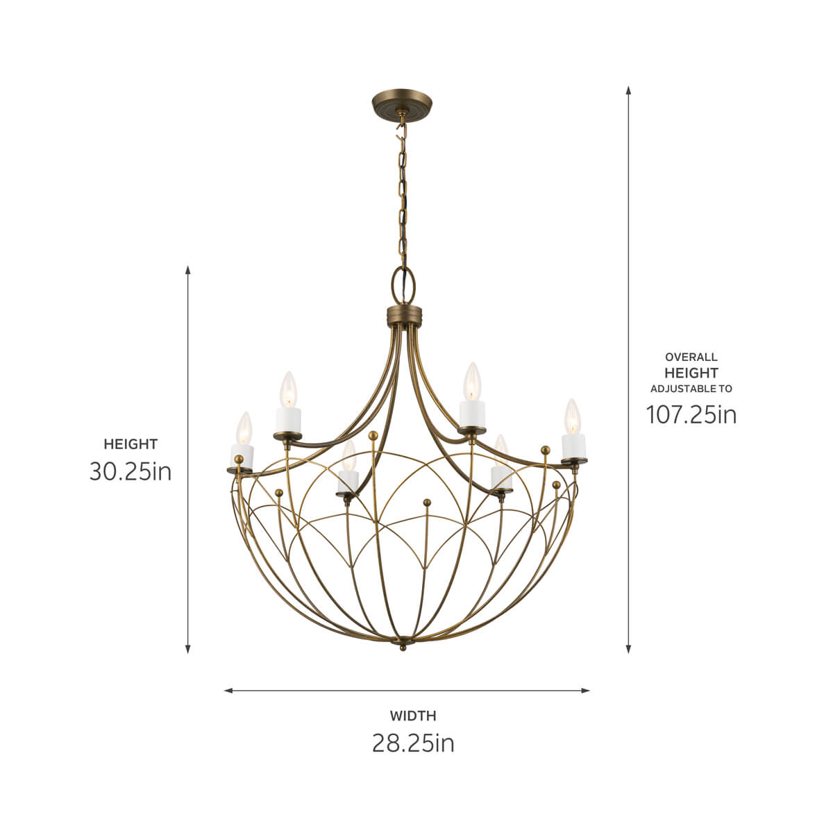 Topiary 6 Light Chandelier White & Bronze | Kichler Lighting
