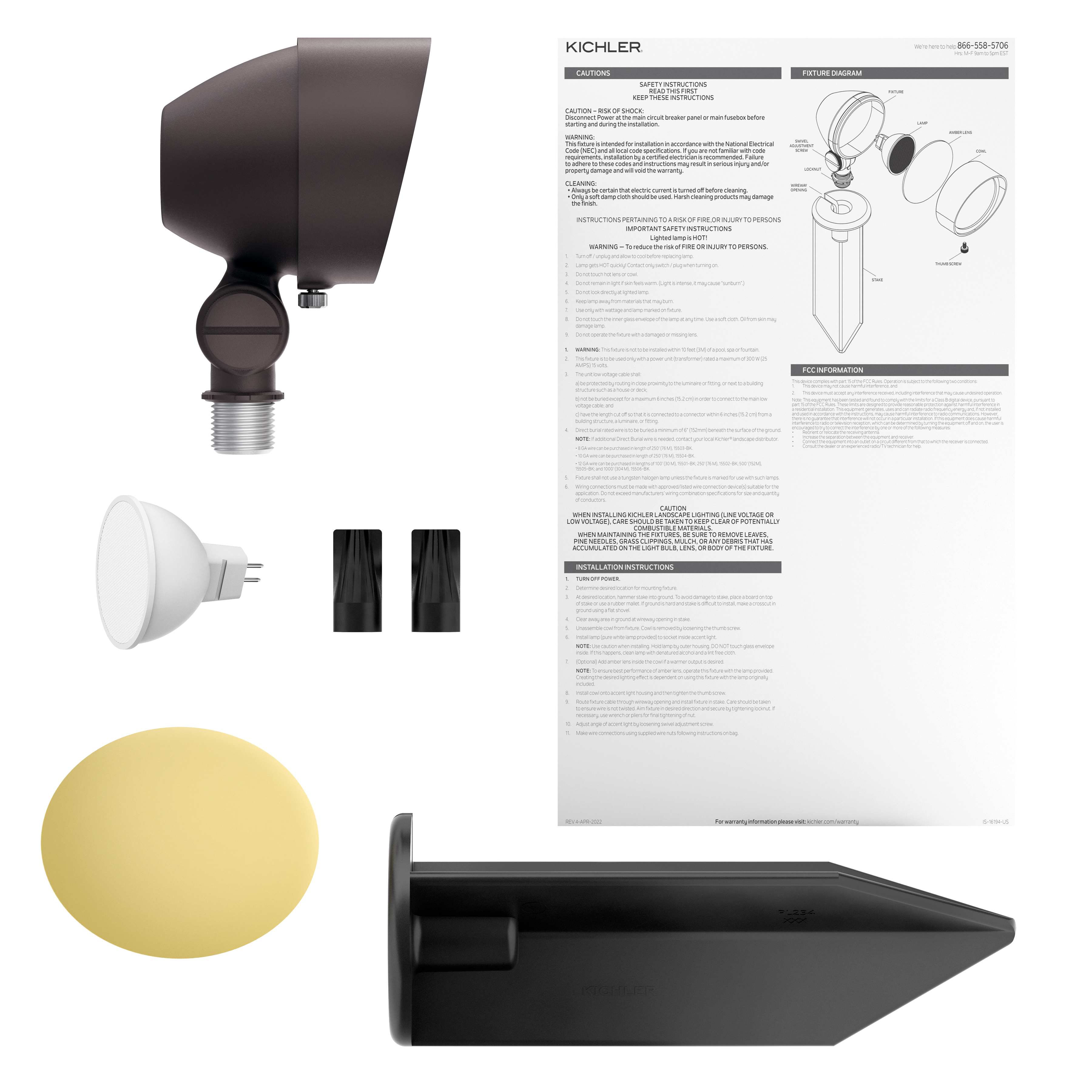 12V Adjustable Drop-In Accent Kit Bronze | Kichler Lighting