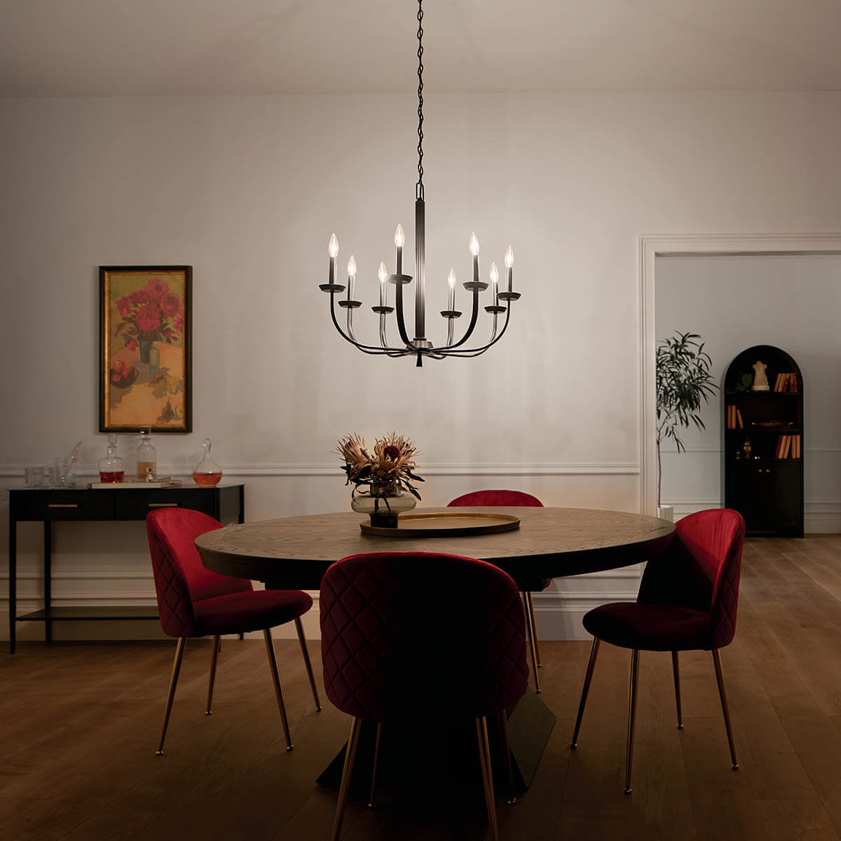 The Kennewick™ 8 Light Chandelier Black | Kichler Lighting