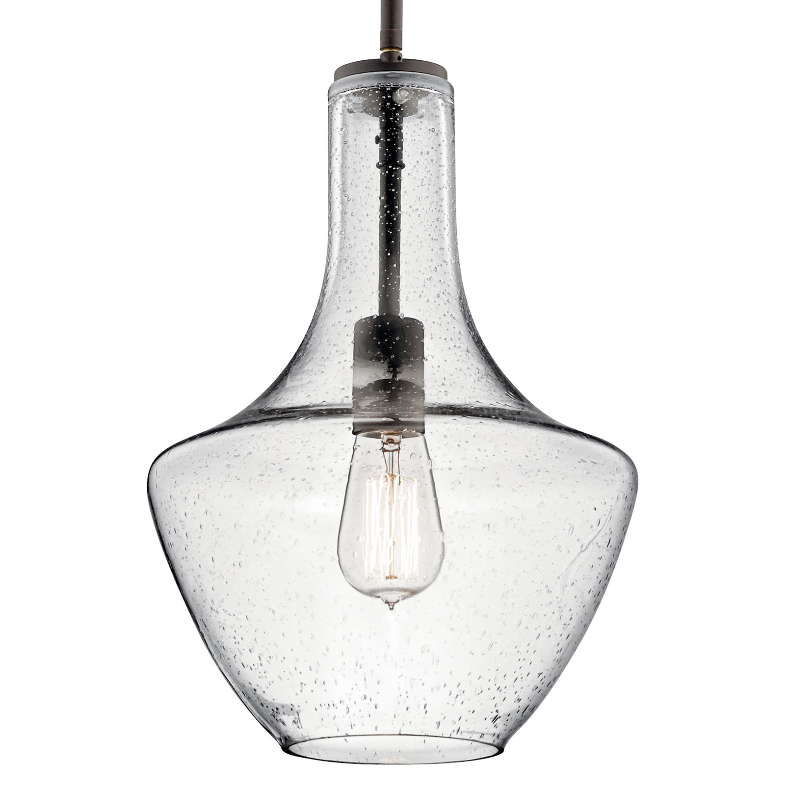 15.25" Everly Pendant Seeded Glass Bronze | Kichler Lighting