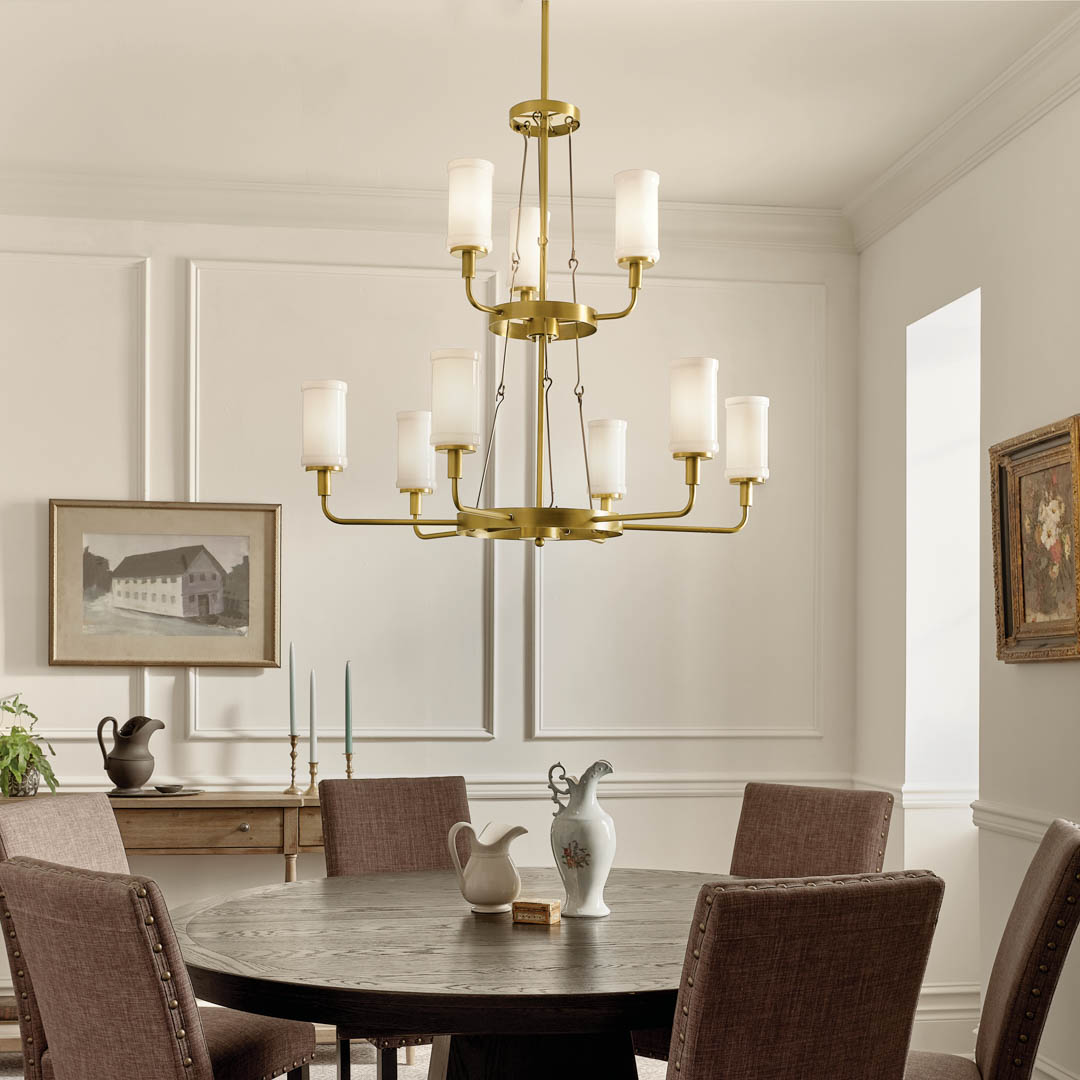 Vetivene 9 Light Chandelier Natural Brass | Kichler Lighting