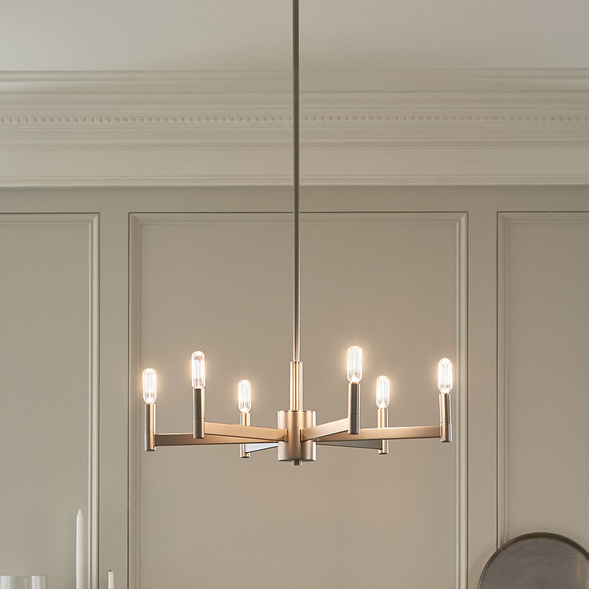 Erzo™ 6 Light Chandelier Satin Nickel | Kichler Lighting