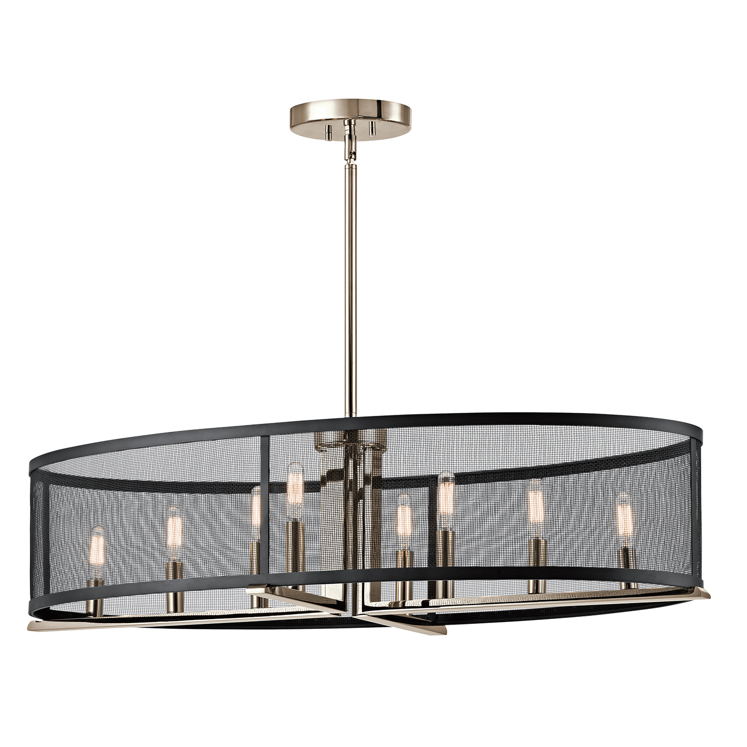 Titus 8 Light Oval Chandelier Nickel | Kichler Lighting