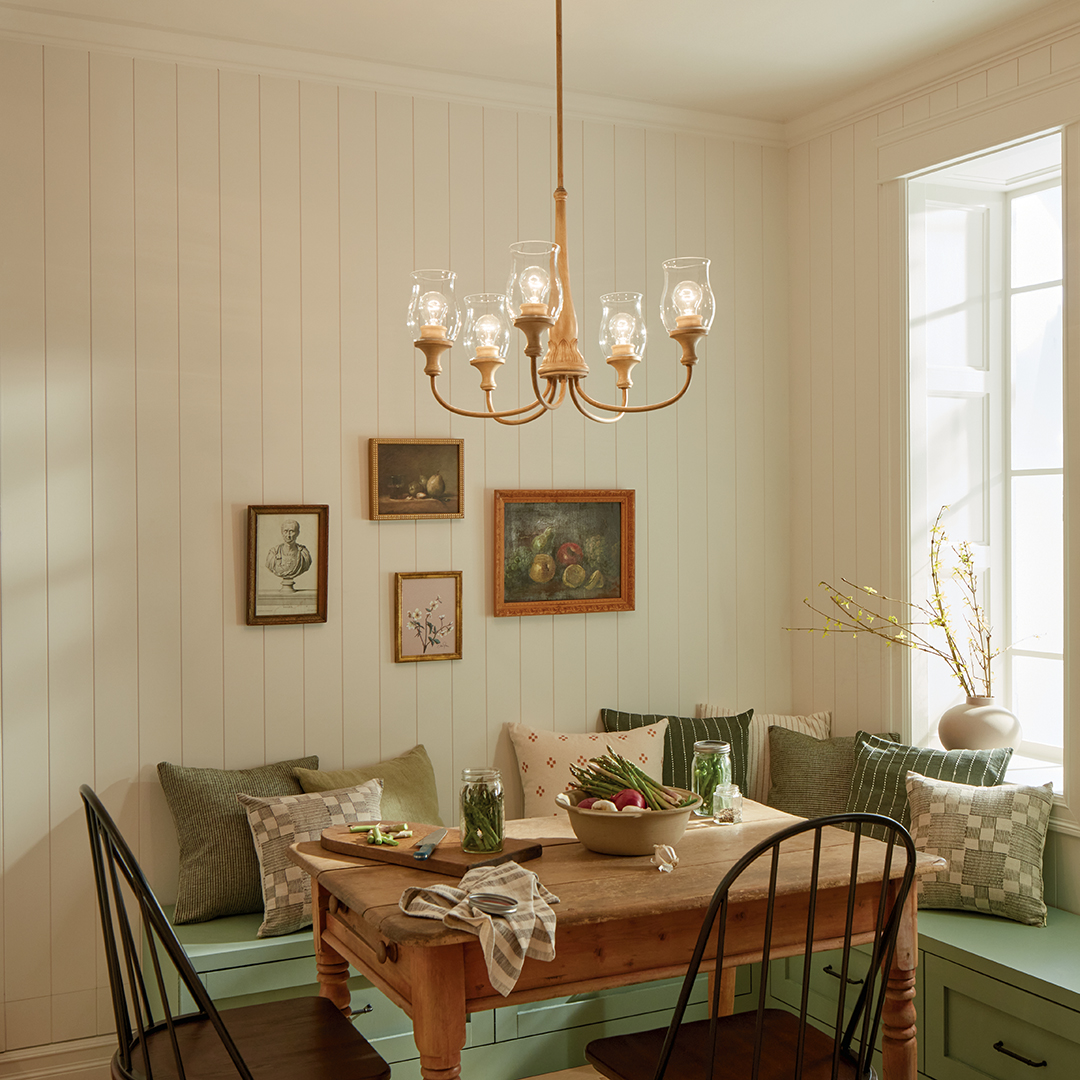 Melis 5 Light Chandelier in Warm Maple | Kichler Lighting