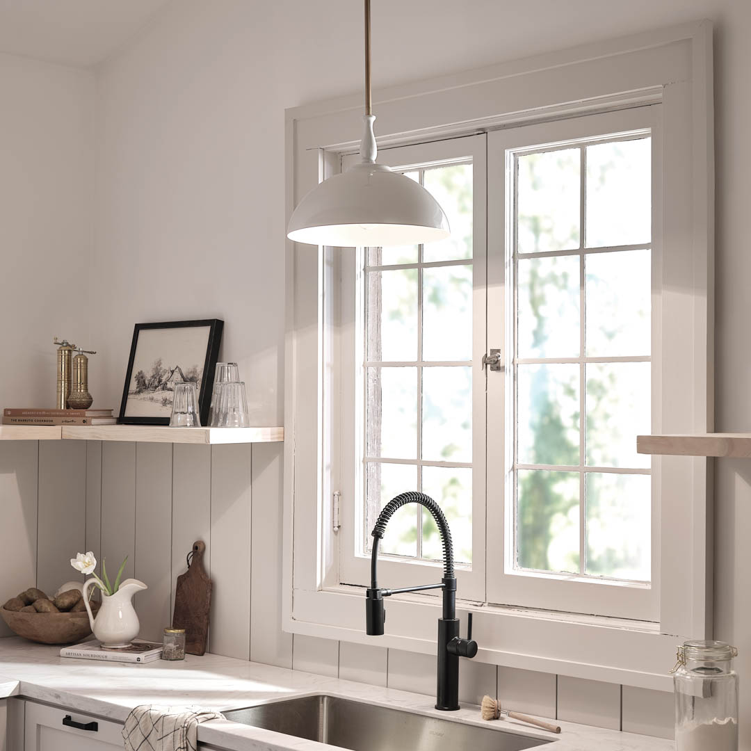 Fira 1 Light Pendant Natural Brass & Black | Kichler Lighting
