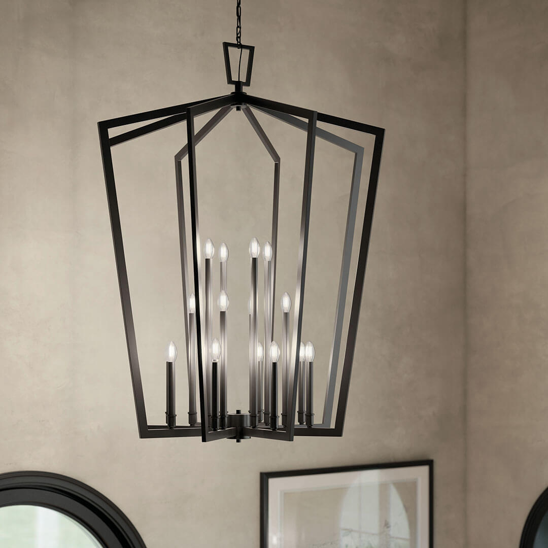 Abbotswell 16 Light Foyer Pendant Black | Kichler Lighting