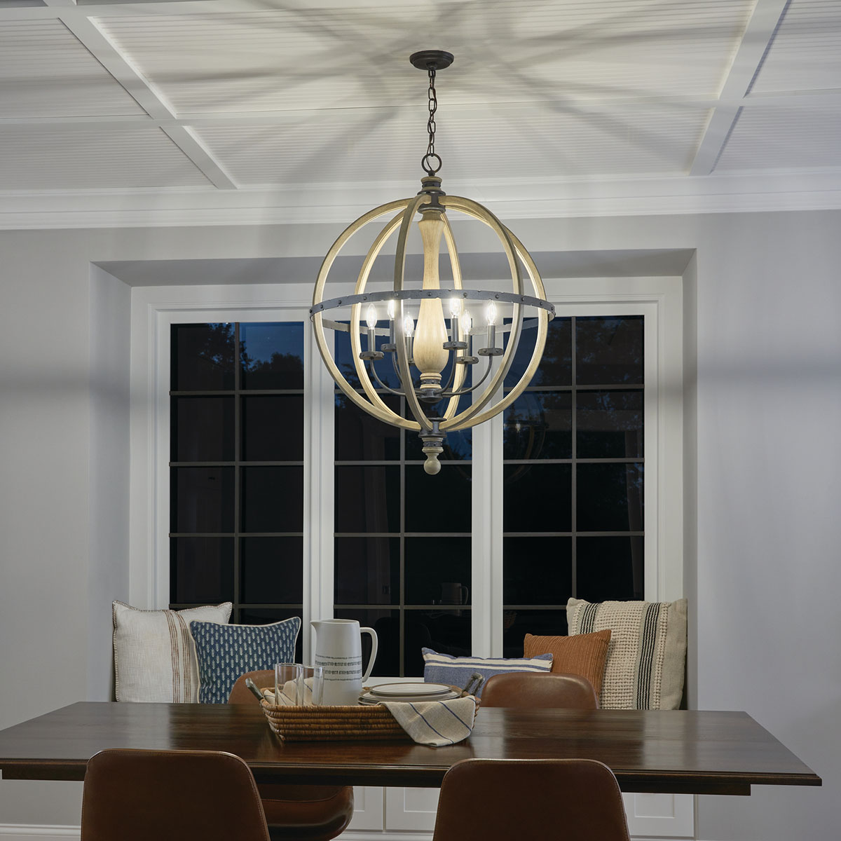 Evan Chandelier Antique Gray Wood | Kichler Lighting
