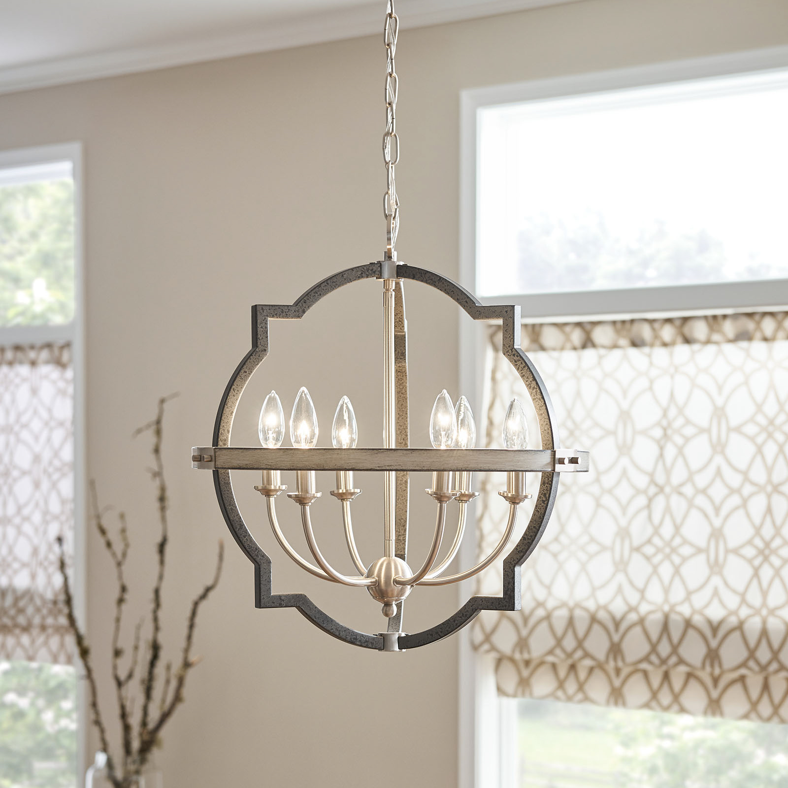 Elula 6 Light Chandelier Anvil Iron | Kichler Lighting