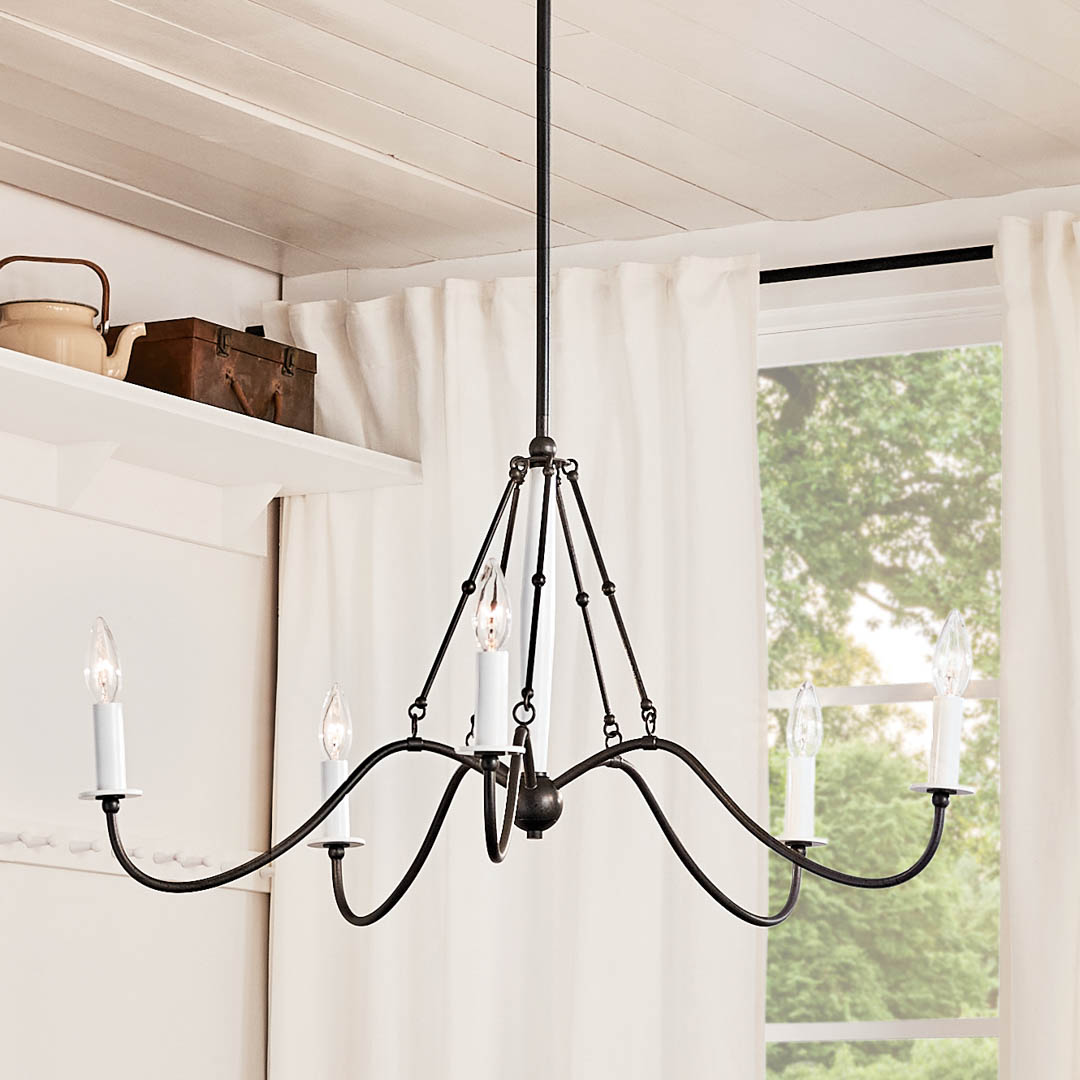 Freesia 5 Light Chandelier Textured Black | Kichler Lighting