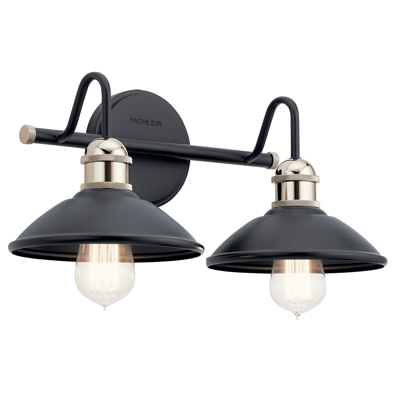 Clyde 2 Light Vanity Light Black | Kichler Lighting