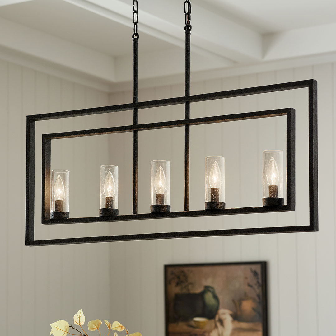 Vervain 5 Light Linear Chandelier in Black | Kichler Lighting