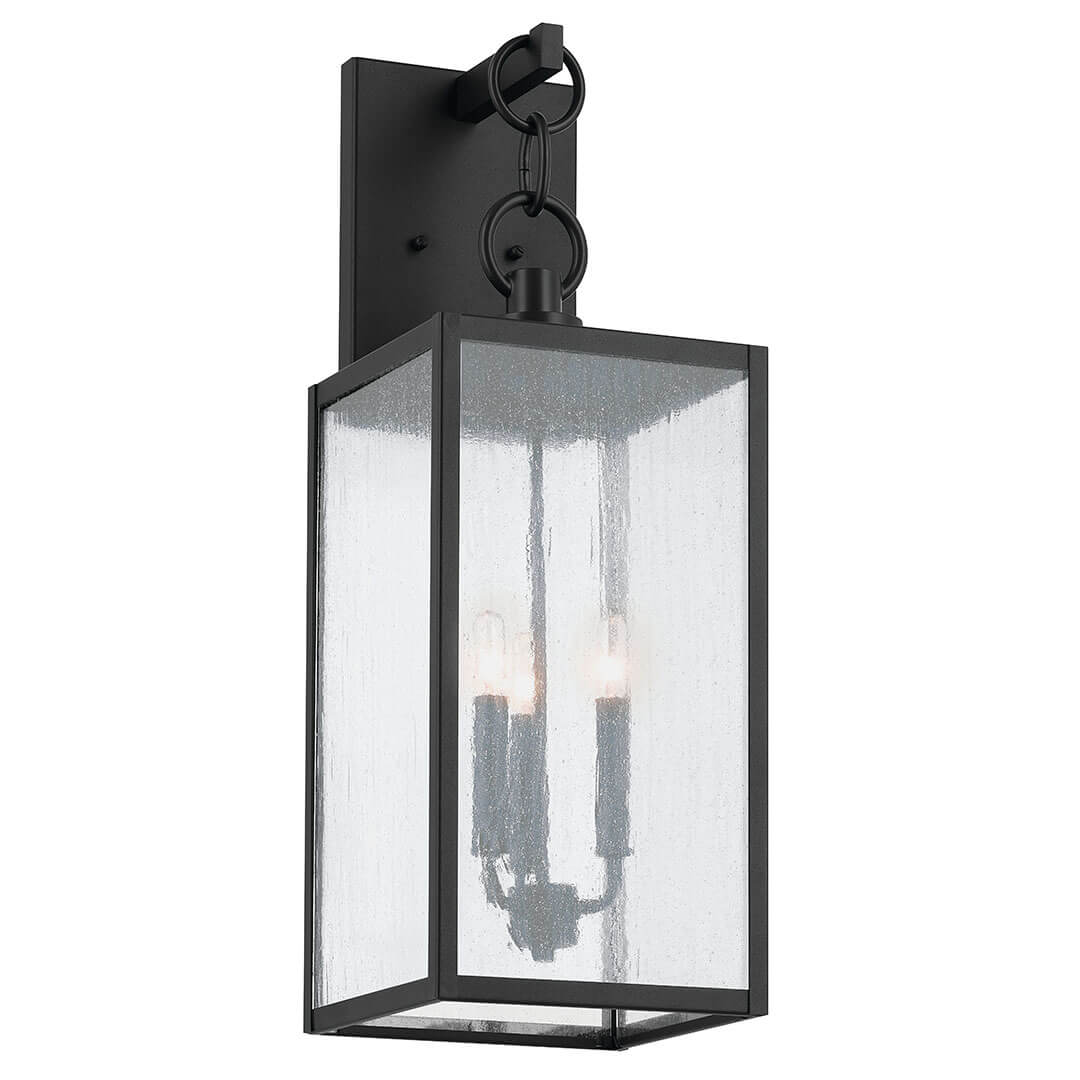 Kichler Lighting 9144BK 1-Light high quality 100W with Inside Etched Glass Outdoor Wall Mount