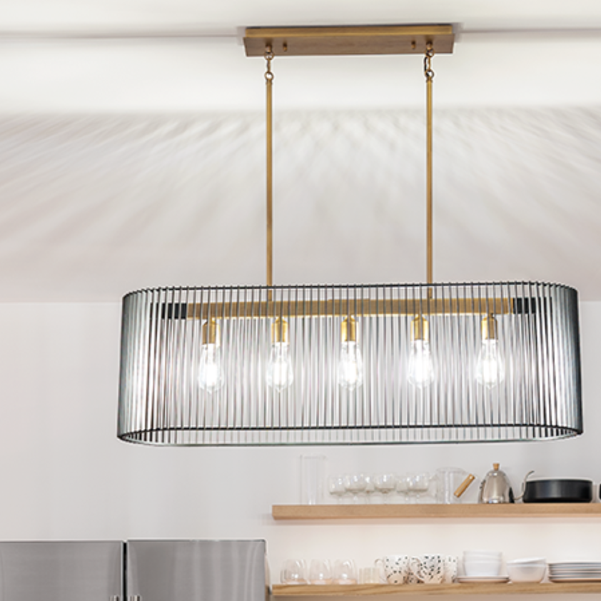 Linara 5 Light Linear Chandelier Black | Kichler Lighting