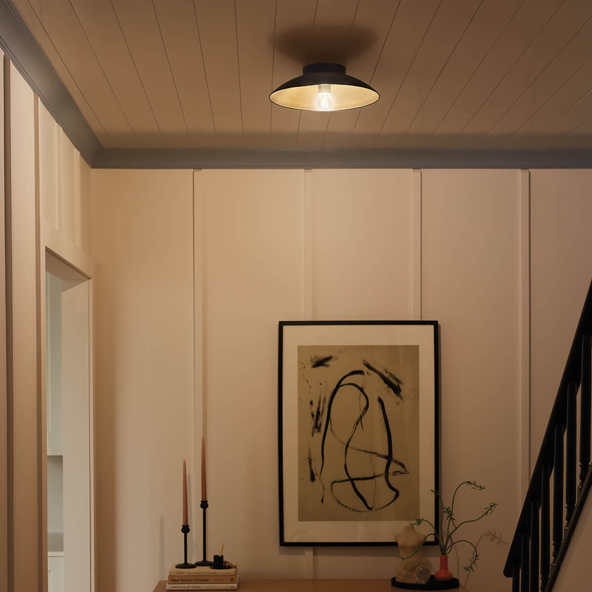 Kira 1 Light Flush Mount Black | Kichler Lighting