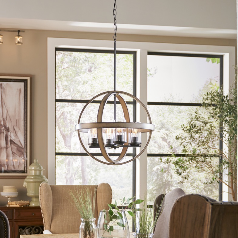Barrington 4 Light Orb Pendant Anvil Iron | Kichler Lighting
