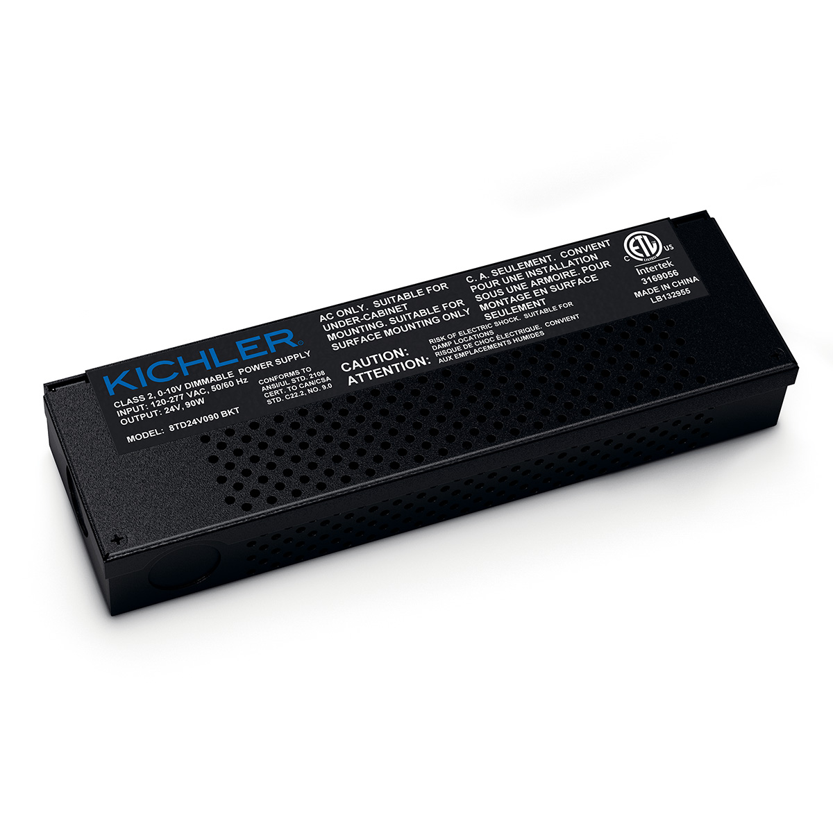 90W 24V 0-10V Dimmable LED Driver Black | Kichler Lighting